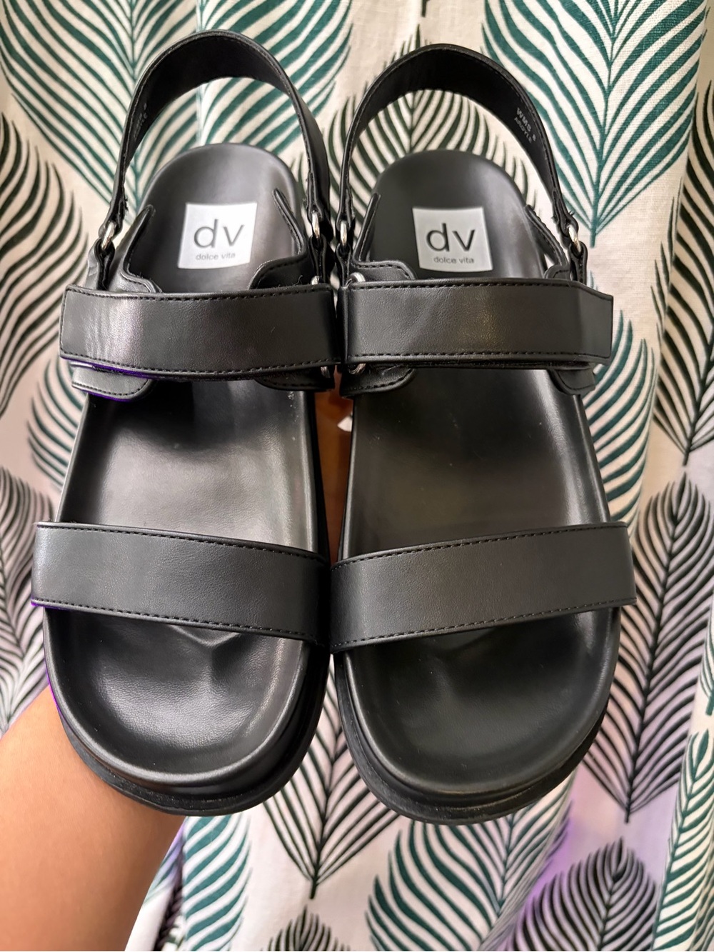 Dolce Vita Black Strappy Slide Sandals